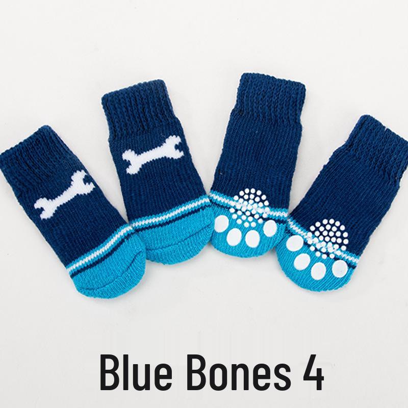 Four Seasons Non-Slip Pet Socks with Big-Eyed Cartoon Design