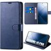 Case for Xiaomi 14 Pro - Navy Blue - PU Leather - Shockproof - Card Holder - Built-in Stand