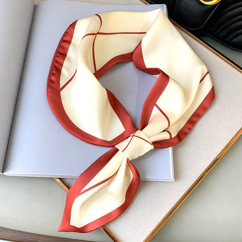 Women Skinny Neck Scarf  Luxury Brand Shawls Wraps Black Pink Small Office Hairband Neckerchief Foulard Scarves Ladies