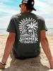 2026 Summer Bestselling Street Casual Fashion Soft and Breathable Simple Coconut Tree Print Unisexs Pure Cotton TShirt