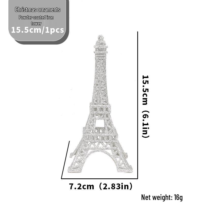 Glitter Eiffel Tower Ornament: Creative Christmas Display Prop