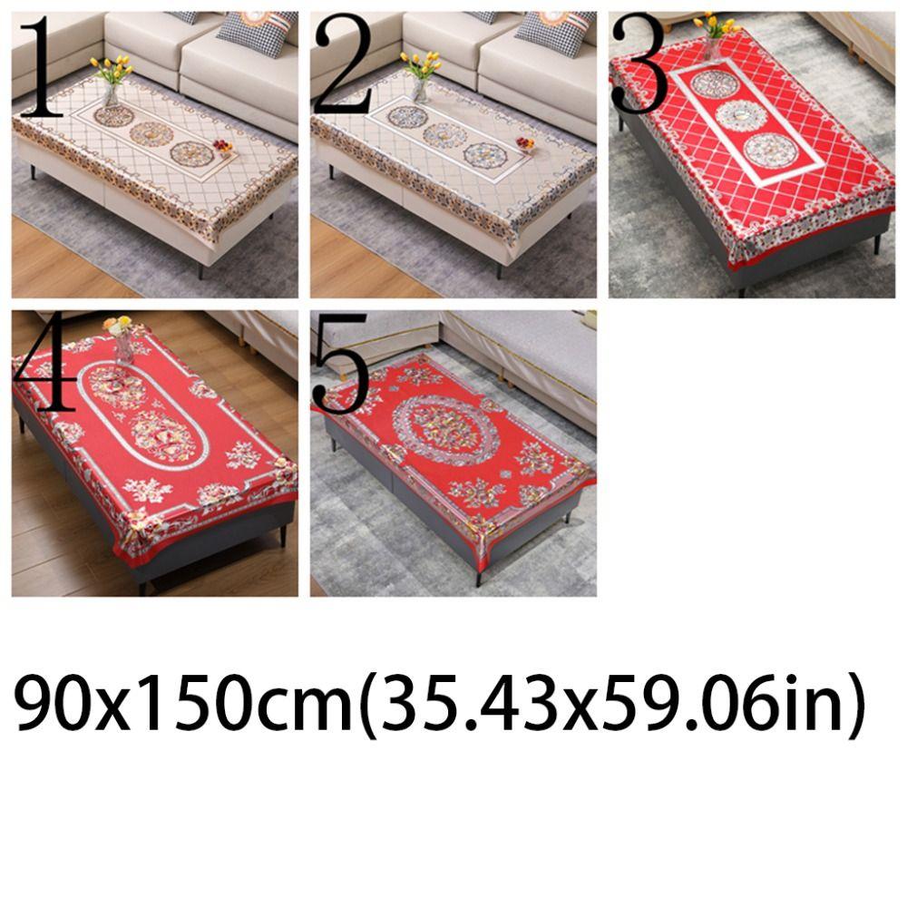 PVC Floral Tablecloth 90x150cm Dessert Table Cover Home Decoration Tea Table Cover  Wedding
