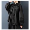 DIMANAF Plus Size Autumn Winter Women Coat Long Sleeve Jackets Casual Loose Outerwear Black Zipper Trench Coat