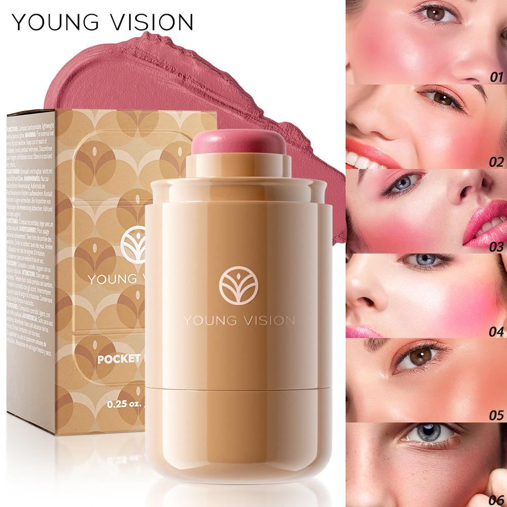 YOUNG VISION 1-teiliger Pocket Blush Stick Gas Can Blush Matte Lippen- und Wangencreme Blush