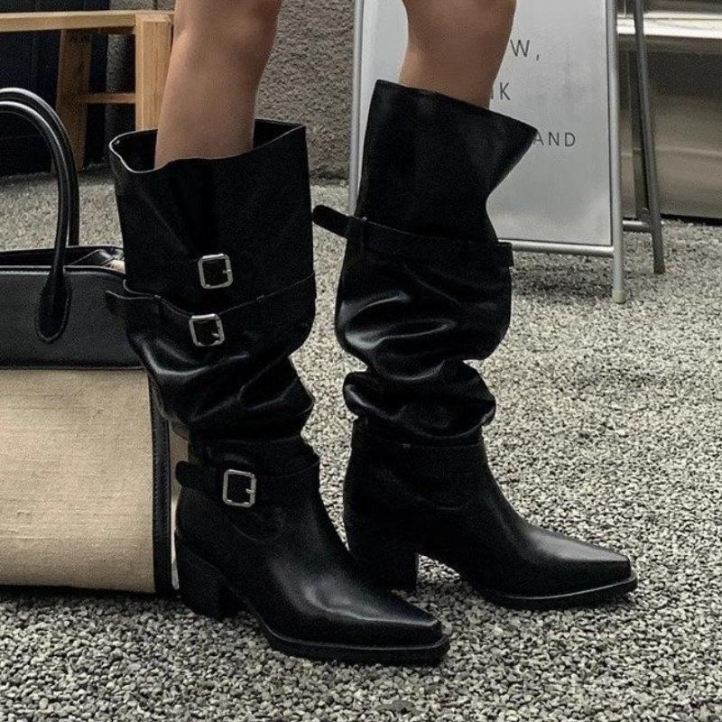 Mode Spitzschuh Damen High Boots Designer Schuhe mit Absatz Mode Frau Chelsea Boots Winter 2025 Neue Pumps Goth Marke Mujer De Botas