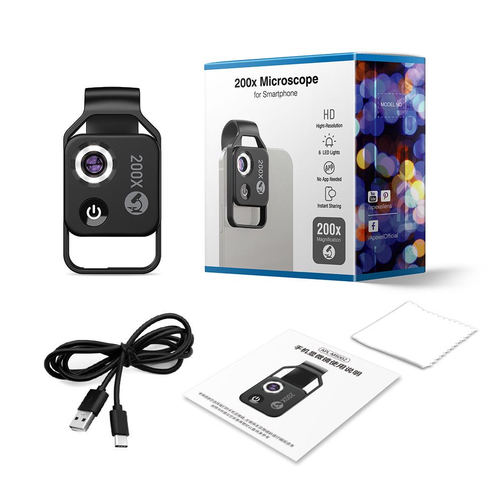200x HD Portable LED Microscope for Student Science & Outdoor Biology Experiments