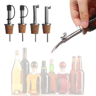 Holzkorken für Flasche Wein Olivenöl Ausgießer Spender Ausgießertülle mit Kappe Flaschenausgießer Verschluss für Flasche Barzubehör