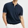 Summer Men's POLO Shirt Fashion Casual Lapel Solid Color Breathable Knit Men's Short-sleeved Shirt