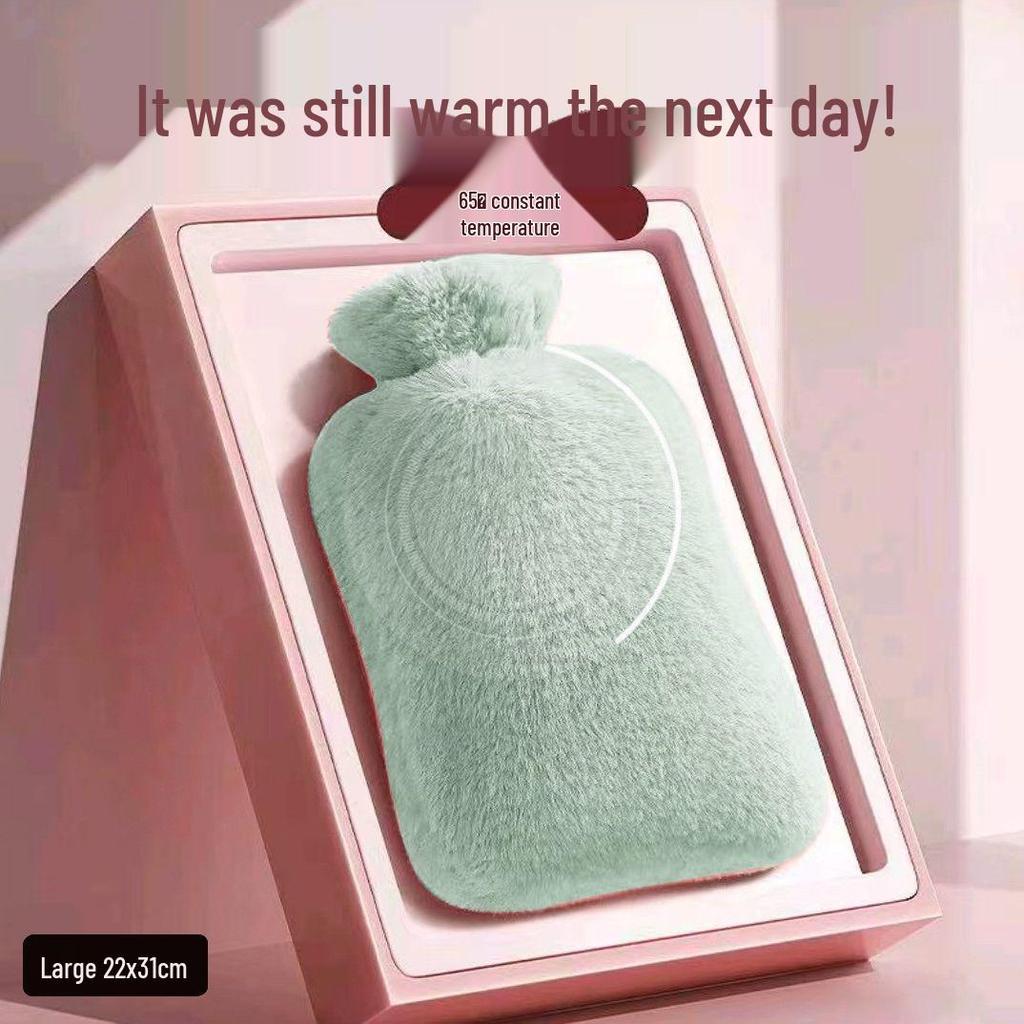 Plush Hot Water Bottle - Hand, Foot, and Bed Warmer, Small Size
