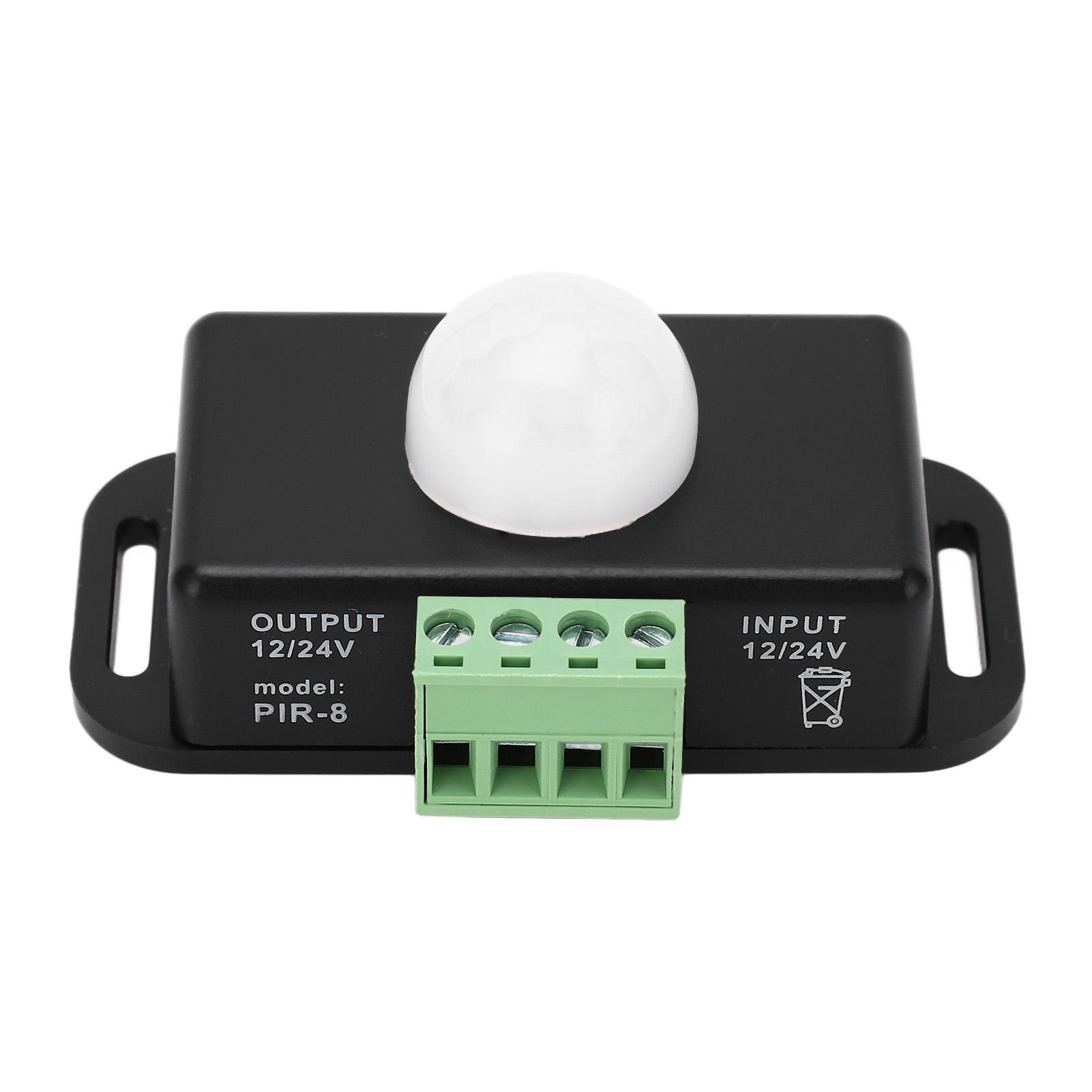 

Датчик положения тела. Регулируемый по времени задержки инфракрасный датчик движения. 6 А, 12‑24 В. чёрный