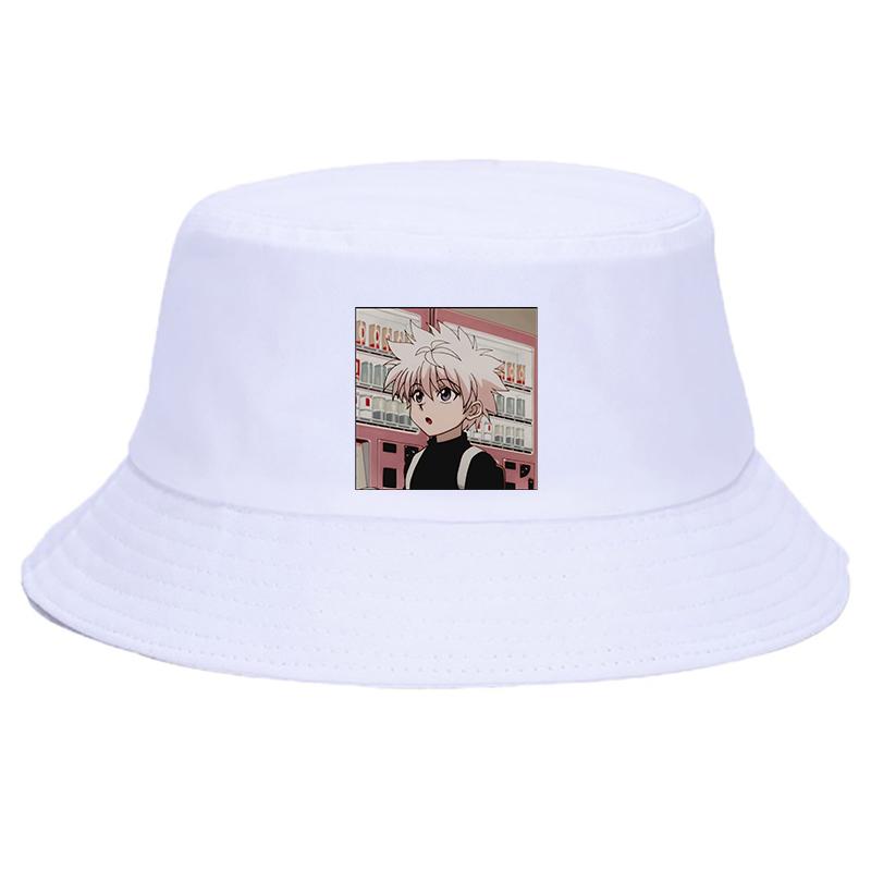 Hunter X Hunter Printed Summer Hat Women Unisex Panama Bucket Cap The Design Flat Visor Zoldyck Hisoka 90s Anime  Fisherman Hat