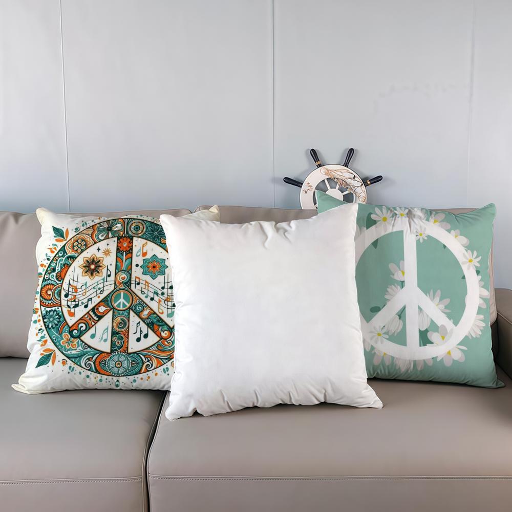 Kissenbezug luxuriös Home-Office, Sofa dekorativ Mehrgrößen Auto-Sitzkissen, Kissenbezüge Friedenszeichen Blume Ölmalerei
