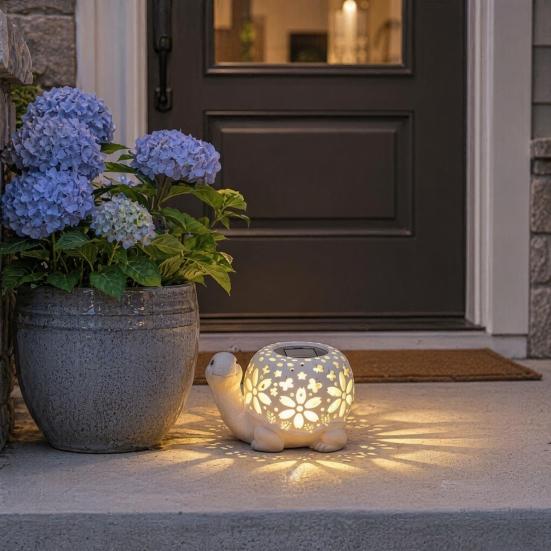 Schildkrötenlampe mit automatischer Ein-/Aussch-Solarleuchte