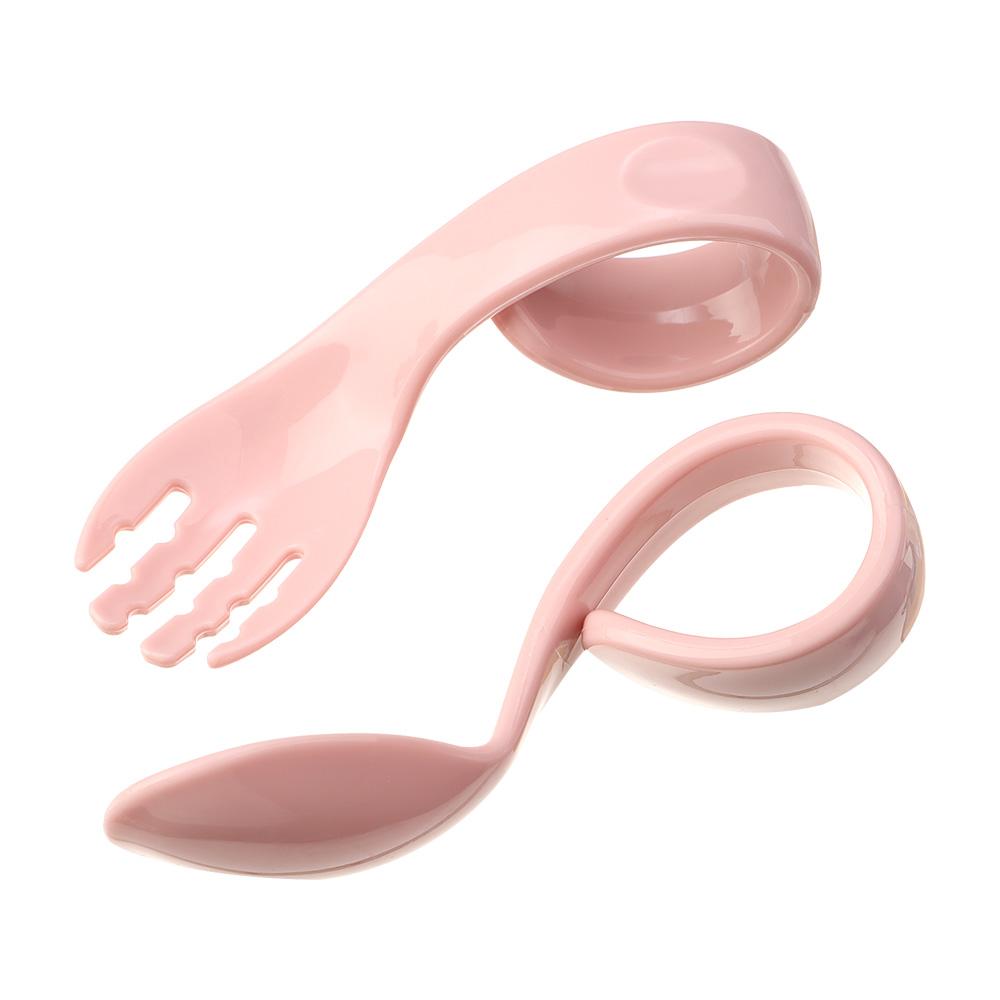 Portable Tableware Sets Antislip Utensils Baby Infant Training 2Pcs/Set Twist Fork Spoon Suit