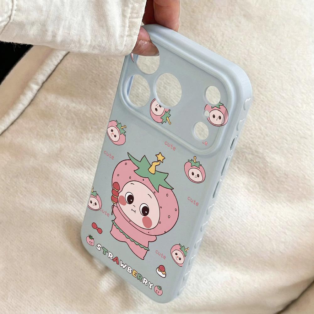 Strawberry Head Star Person for iPhone17 Apple 16promax Mobile Phone Case 15 All-inclusive 14 New 13 Women 12