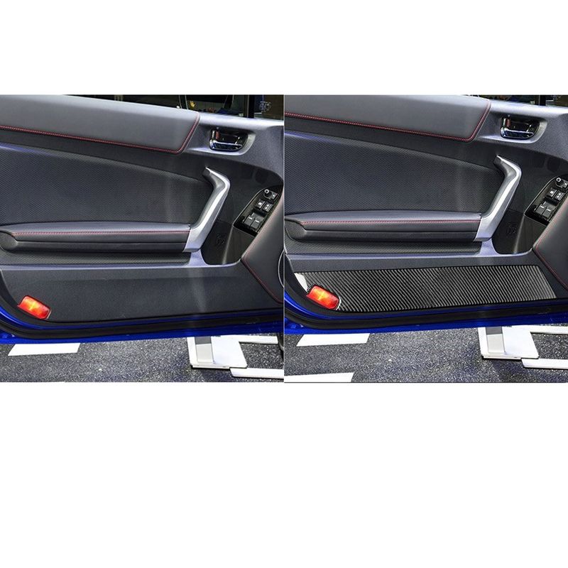 Real Carbon Fiber Car Accessories Door Decorative Panel Cover Soft Sticker For Subaru BRZ Toyota 86 GT86 2017 2018
