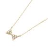 Used AHKAH Sebron Pave Ribbon Motif Necklace K18YG/Diamond 0.04ct [Ioki Pawn Shop]
