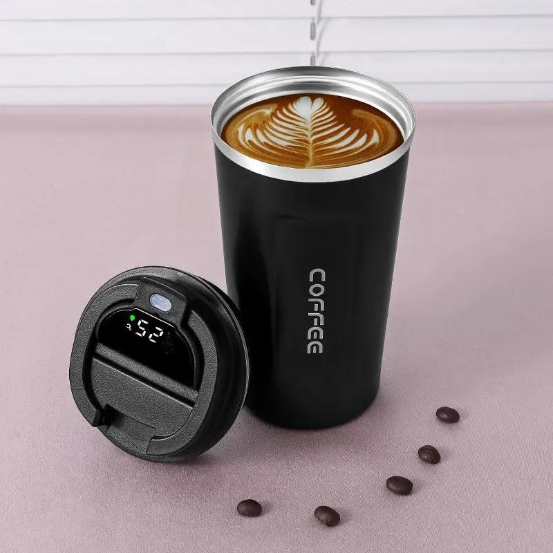 Stainless Steel Coffee Mug Smart LED Temperature Display Thermos Cafe Cup Leak-Proof Insulated Tea Water Bottle Travelfor Stainless Steel Thermos