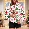 Damen Mode Weihnachtsdruck Hoodie mit Haustier-Tasche, Lässiger Pullover für Feiertagskleidung