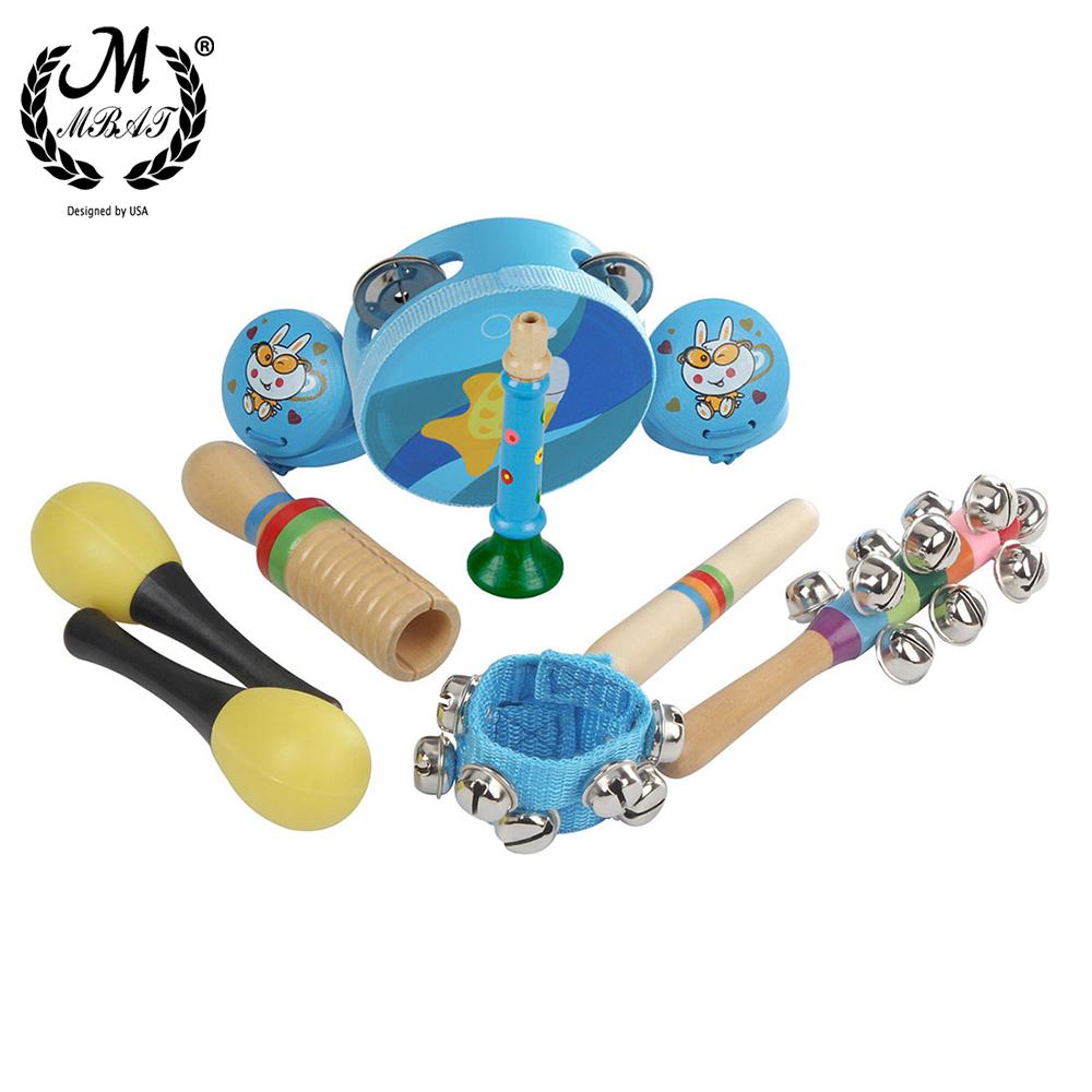 M MBAT 10-piece Orff Musical Instrument Set Early Childhood Music Toys Educational Musical Toys Percussion Instrument Set