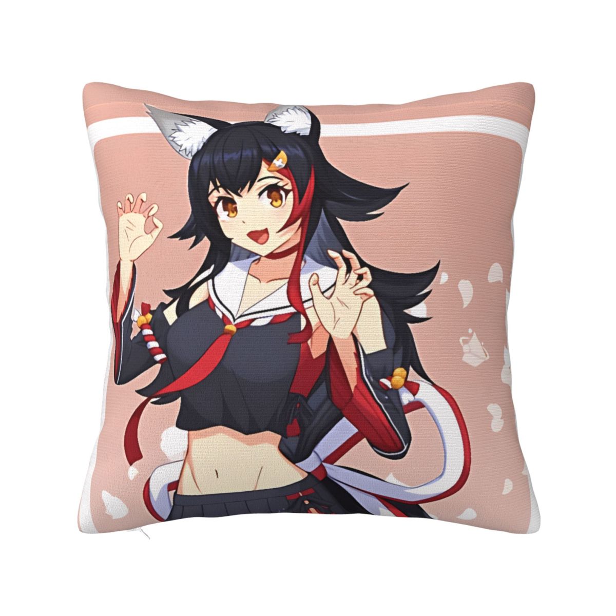 Наволочка Ookami Mio Квадратная наволочка Милая Смешная Наволочка с дизайном Наволочки для стула дивана Домашнее украшение 12x12Inch