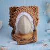 Newborn baby cute autumn and winter warm lamb wool anti-droplet hat mask removable protective hat