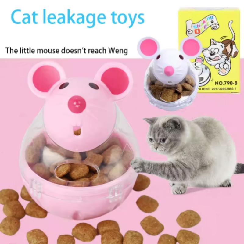 Pet Feeder Cat Toy Mouse Rolling Food Dispenser Bowl with Leakage Feature Funny Training Play Tool And Cats Pet Supplies