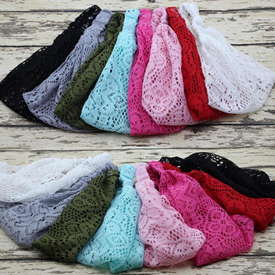 Girl's Fashion Stretchy Wide Lace Headband Turban Headwrap Bandanas Hairband