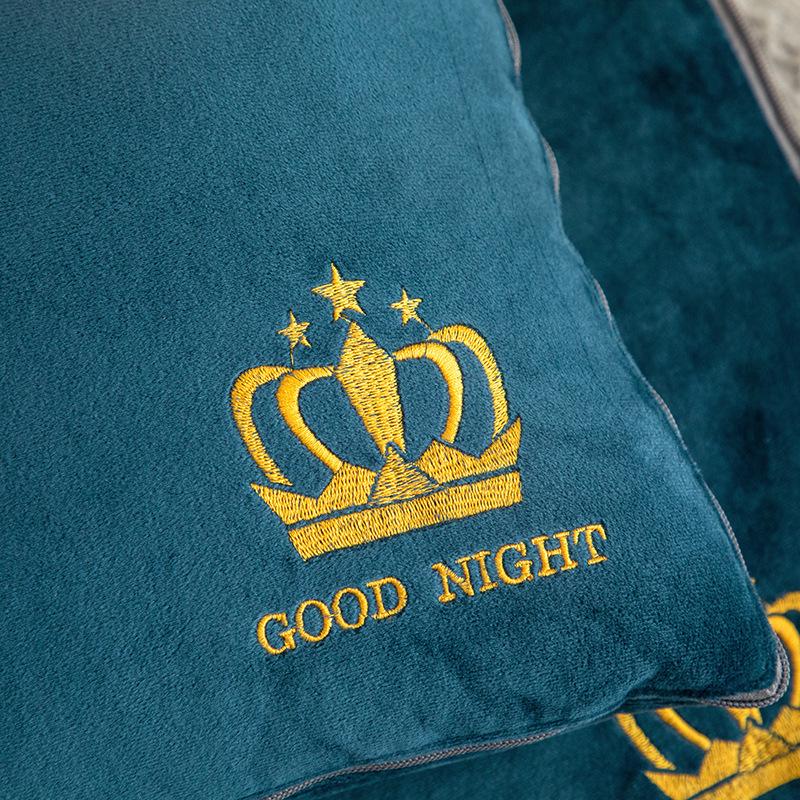 Modern Minimalist Double-Sided Embroidered Fleece Baby Throw Pillow Blanket 