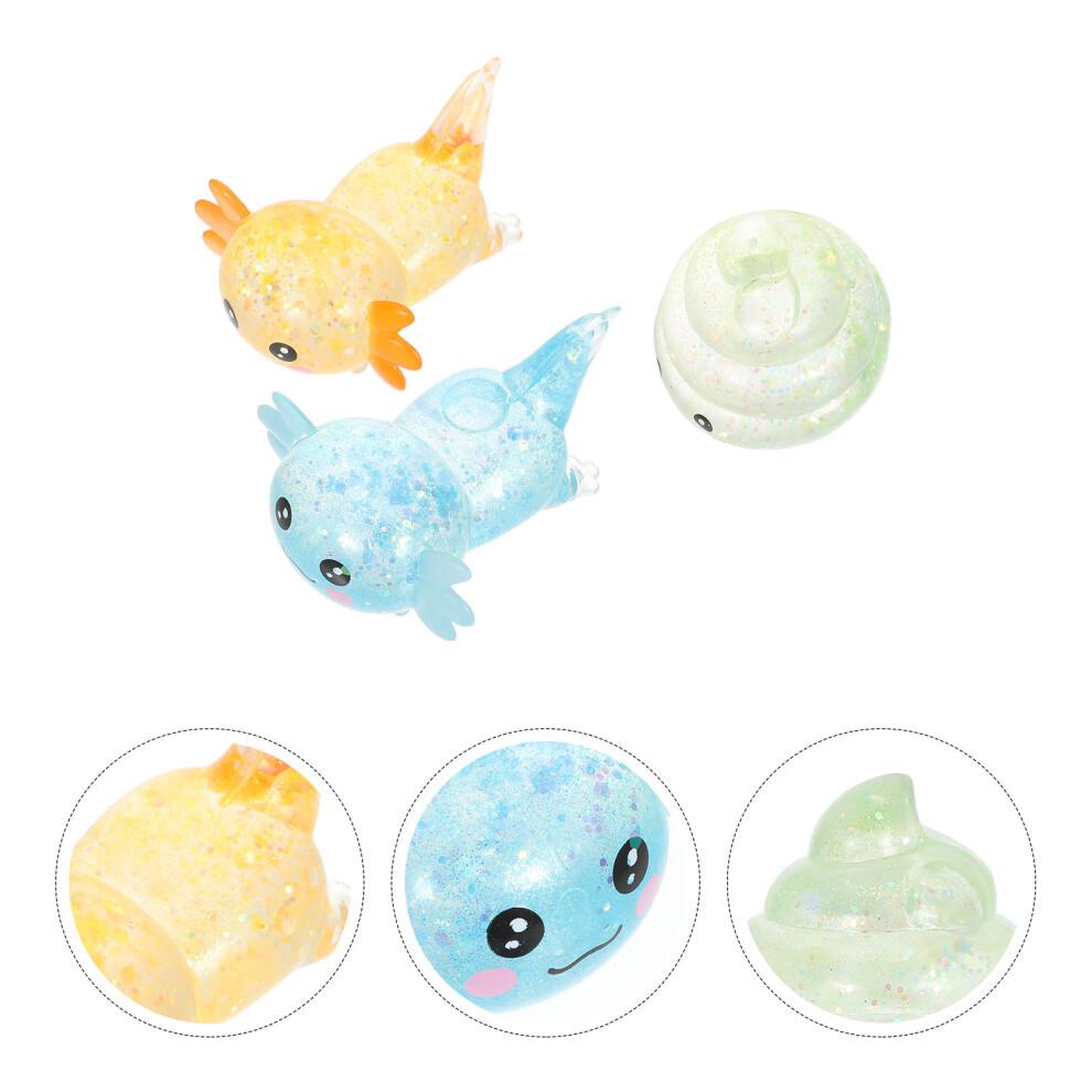3Pcs Whimsical Axolotl Squeeze Toys Tpr Soft Stress Ball