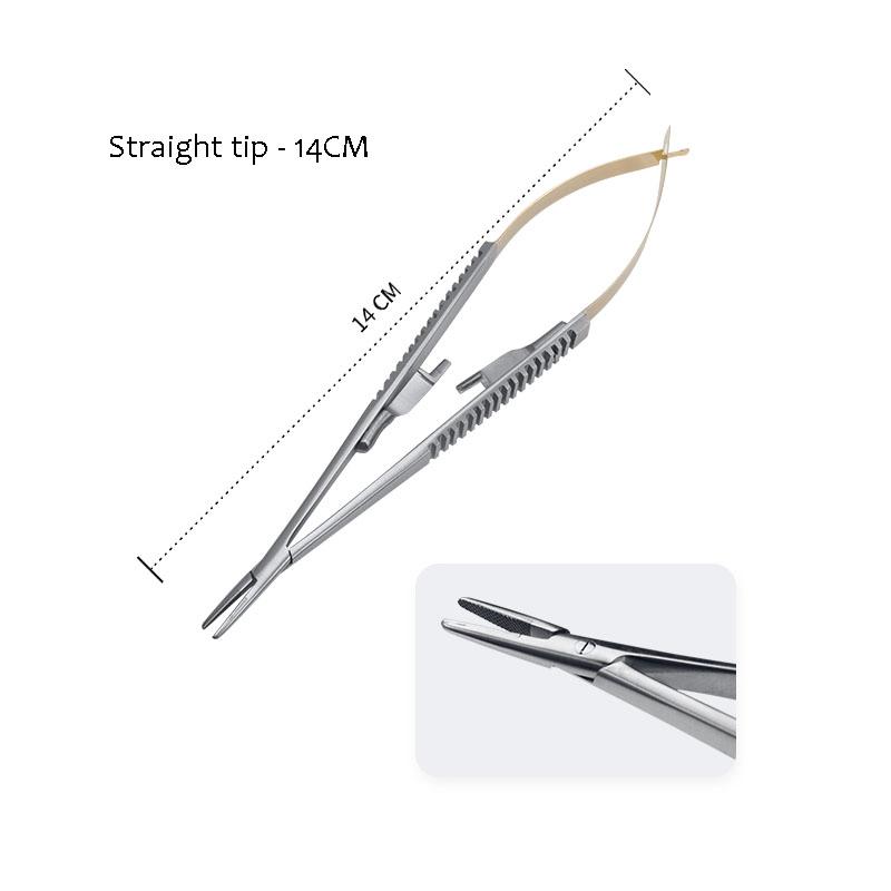

1Pc Dental Orthodontic Implant Castroviejo Needle Holder 14 16Cm Straight Curved Head Dentistry Surgical Pliers Forcep