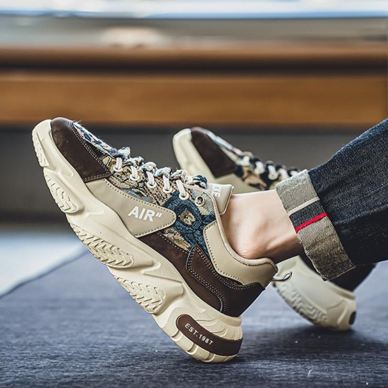 

Four Seasons Fashion New Men s Versatile Tall Thick Soled Breathable Mesh Shoes Men s Anti Slip Sports Dad Trendy Shoes 39 коричневий