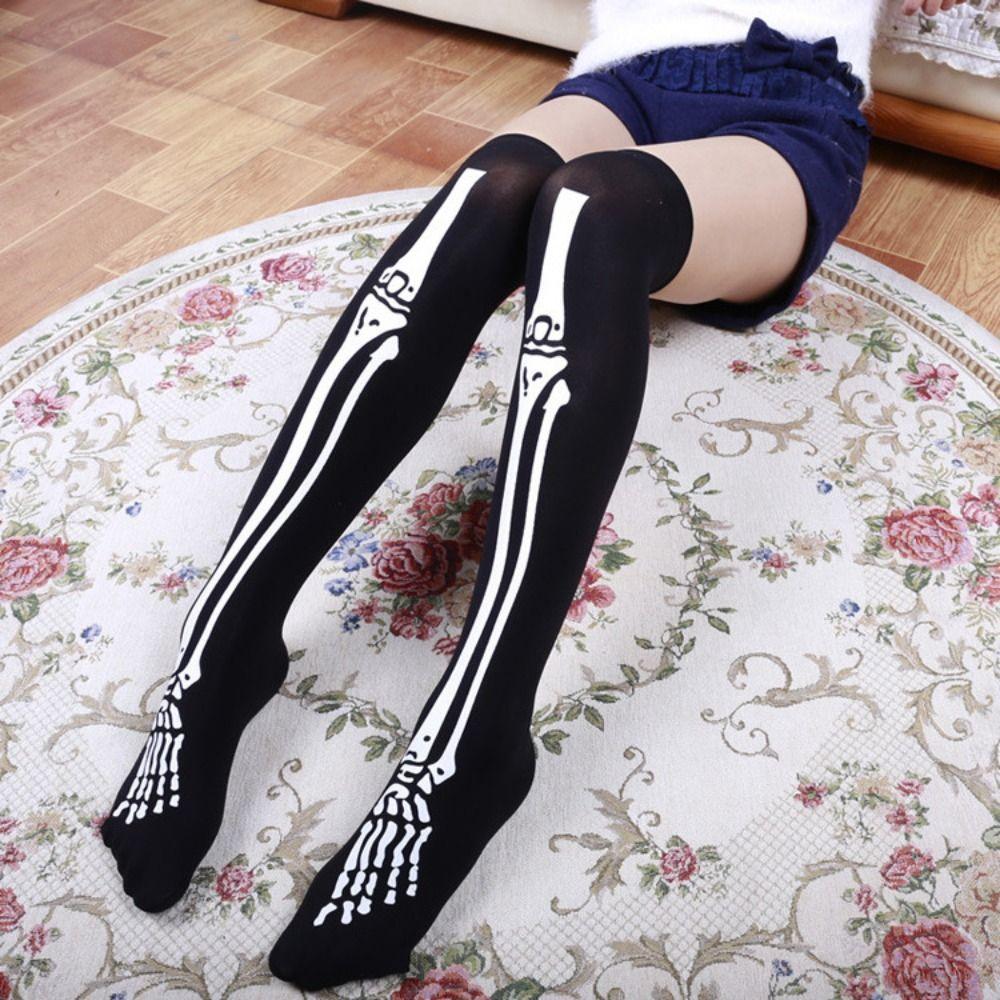 Bloody Stockings Halloween Gloves Full Finger Ghost Bone Skeleton Long Gloves Polyester Cosplay Decorations Gothic Gloves Unisex