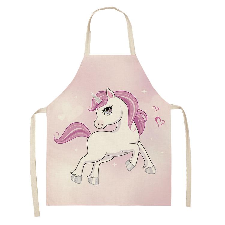 Zástěra s potiskem alpaky vzor duhový kůň vhodný do domácnosti a kuchyně děti zástěra zástěra dámské příslušenství na vaření dětská zástěra