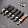 20mm 22mm 24mm 26mm Äkta Kalvskinn Klockarmband för Omega Affärsklocka Band Fjärilsspänne Sömmar Brun Rem
