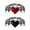 For Vampire Bat Heart Wing Ring Black Red Color Alloy Gothic Punk Ring Female