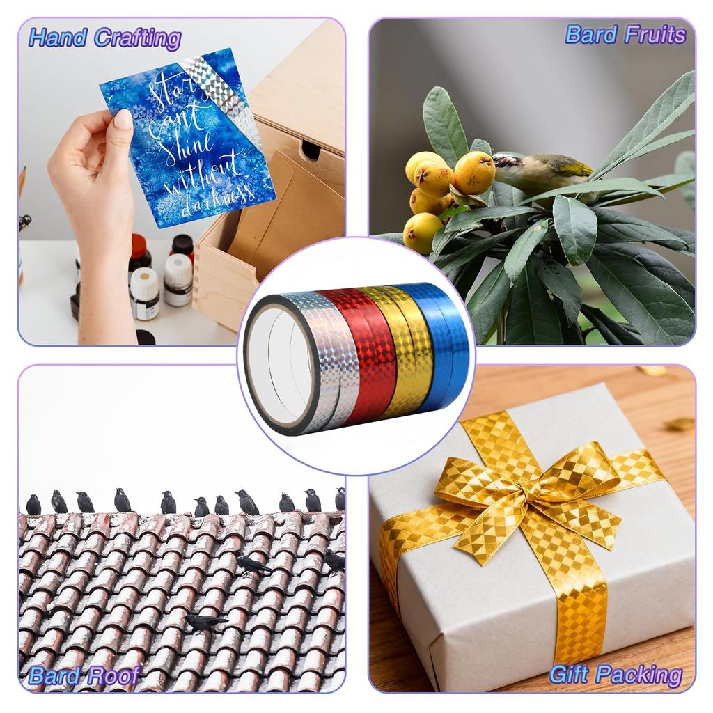 Ruban Décoratif Laser Auto-Adhésif Bricolage Paillettes Fête Emballage Cadeau Décoration Maison Ruban Autocollant Estampage à Chaud Ruban Or Argenté