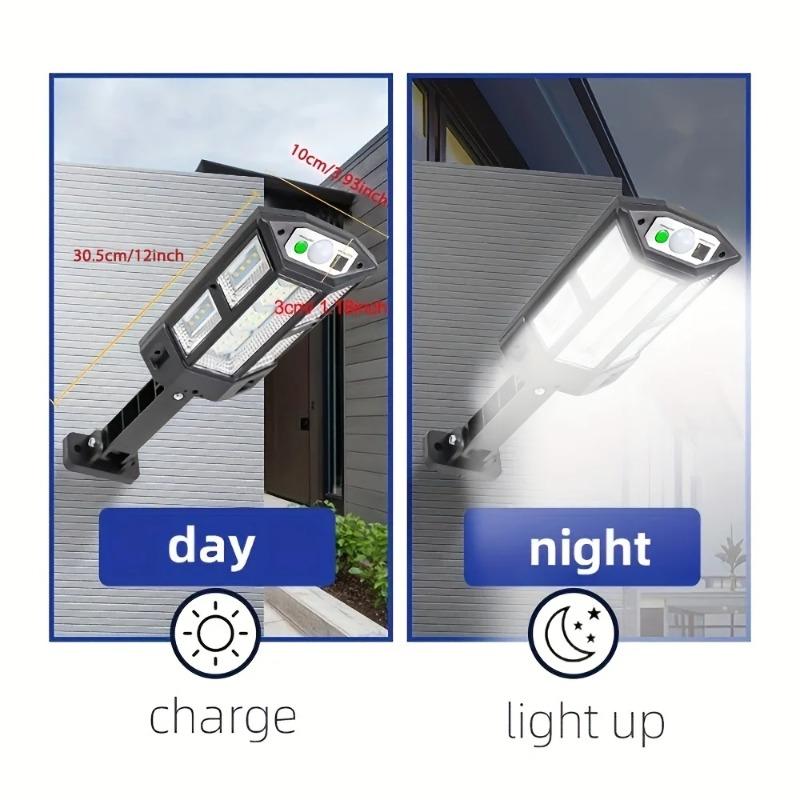 1pcs Bright LED Solar Wall Light, IP65 Motion Sensor, 3 Lighting Mode Light, Outdoor Garden Security Street Yard Lamp