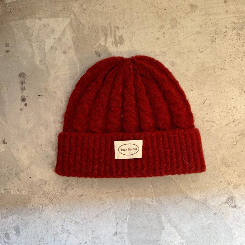 Letter Cloth Woolen Hat Twist Hat Autumn and Winter Warm and Cold Proof Ear Protection Hat Versatile Knitted Hat for Men and Women