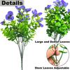 Plastic Artificial Pansy Flowers 7 Fork Reusable Fake Flowers Eucalyptus Leaves Tricolor Violet Faux Pansy Flowers Wedding Party