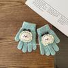 Winter Children's Cartoon Knit Gloves - Five-Finger Design for Boys & Girls