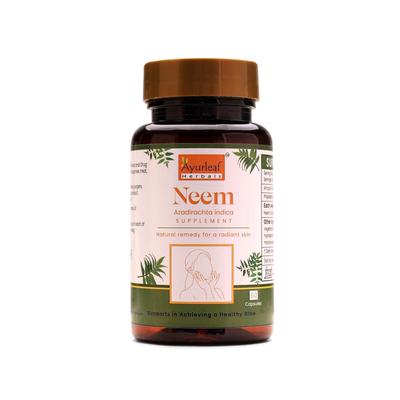 Ayurleaf Herbals Neem Capsules | Ayurvedic Herb for Healthy Skin and Hair | Powerful Blood Purifier | Helps To Balance Blood Sugar Levels, Boosts