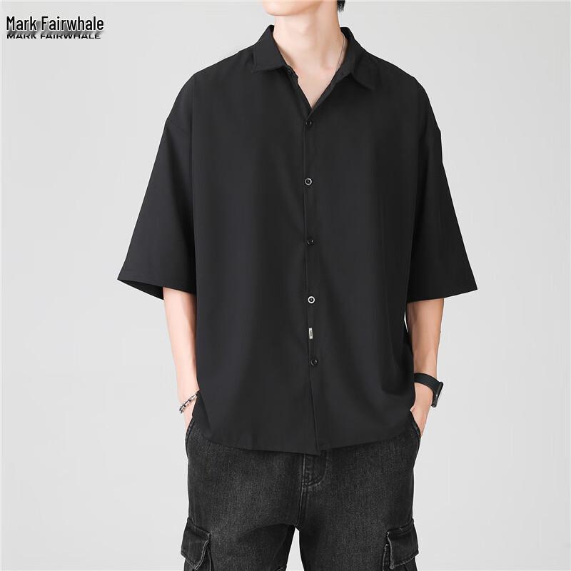 Mark Fairwhale Men's Ice Silk Casual Short-Sleeve Shirt
