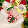 24Pcs/set Elk Pattern Christmas False Nails Christmas Snowflake Christmas Fake Nail Extension  Lady