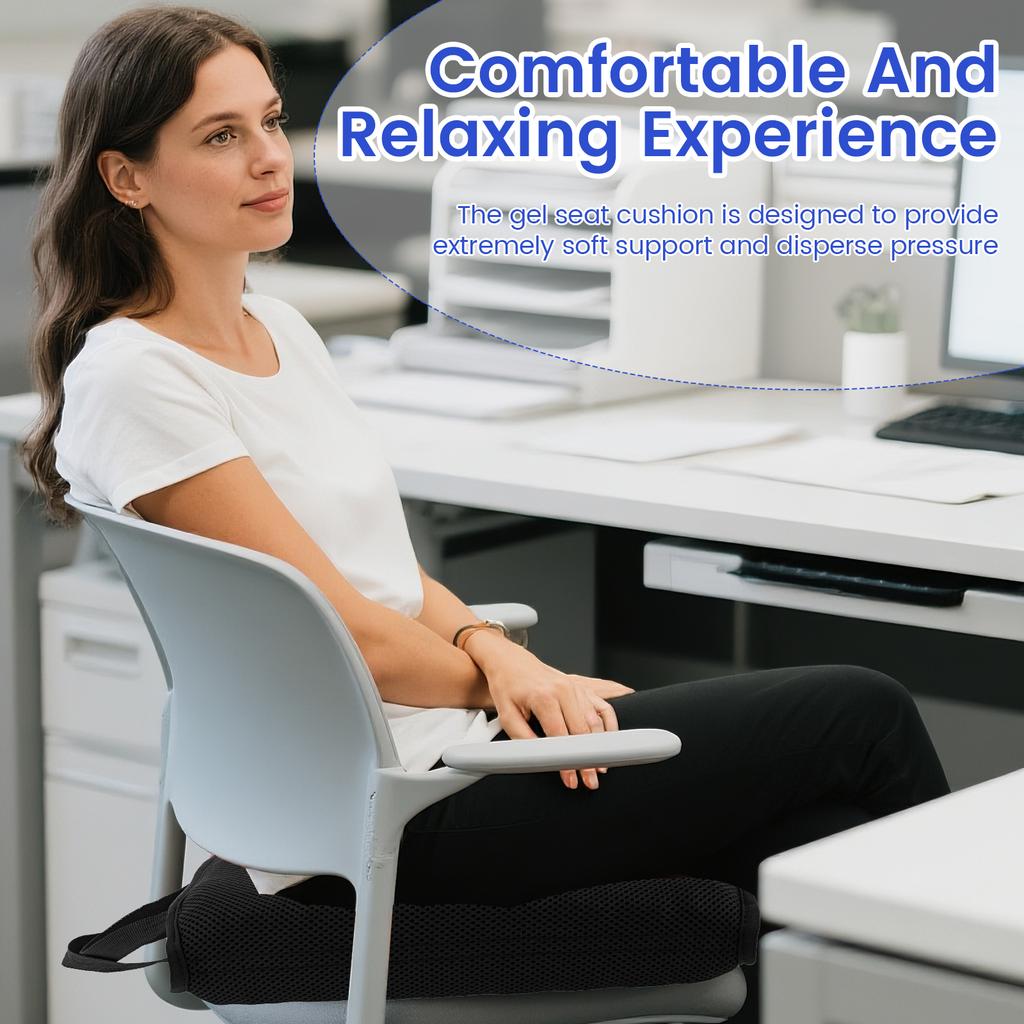 Double Thick Gel Seat Cushion Foldable Summer Breathable Honeycomb Ice Pad Portable Travel Office Chair Car Seat Soft