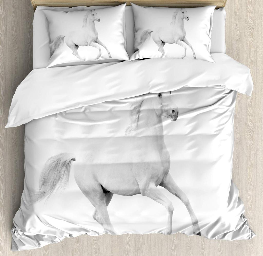 Comforter Horses Printed Queen Size Chic Exotic Comforter With Teens Adults Kids Boho Geometry Bedding Set