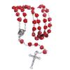 Unique Catholic Rose Flower Beads Crosses Pendant Rosary Necklace Prayer Chain for Religious Ceremonies and Gift Giving