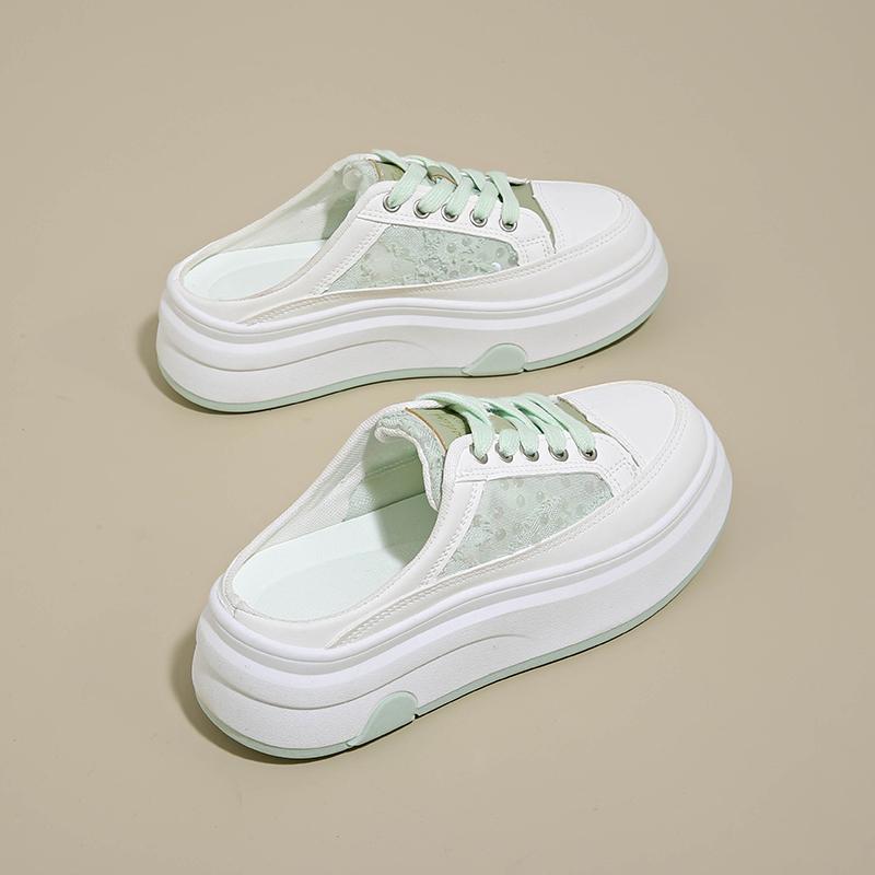 CRLAYDK Womens Walking Platform Mules Open Back Slip On Shoes House Closed Toe Casual Slides for Ladies Outdoor Slippers