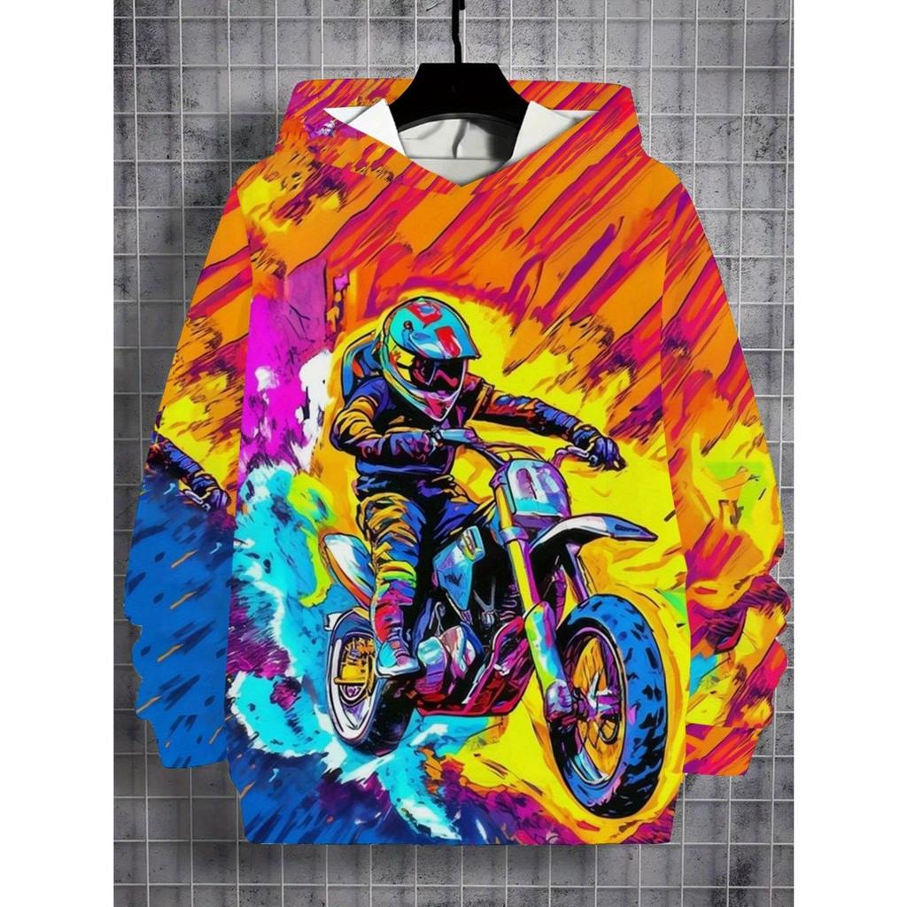 New 3D Printed Hooded Sweatshirt, Fashionable Long Sleeved Hooded Sweatshirt, Comfortable Pullover for Boys and Girls, Children's Hoodie