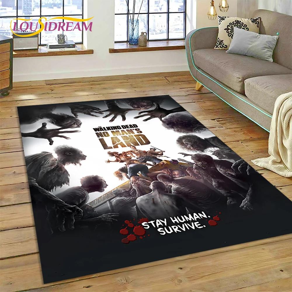 3D The Walking Dead Lincoln TWD TV Teppich für Wohnzimmer Schlafzimmer Heimdeko, Bodenmatte Rutschfest Dekoration für Sofa Fußmatte